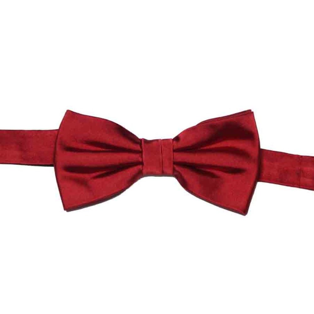 Paul Costelloe London Bow Tie Red Silk Satin Pre-Tied Adjustable Men's